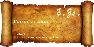 Borna Zsanna névjegykártya